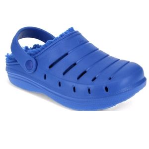 Rugged Shark Kids Lined Sherpa Style Fabric Clog shoes size 2 NWT